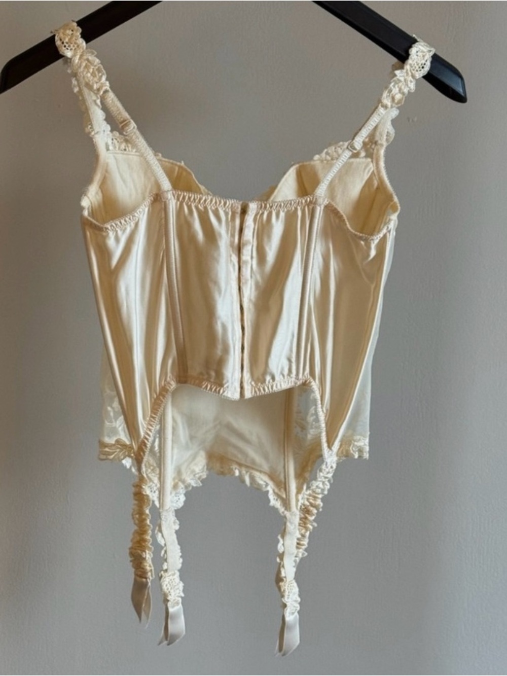 La Perla Gold label Elegant Ivory Cream Lace Bustier with garters #032 - Picture 5 of 10
